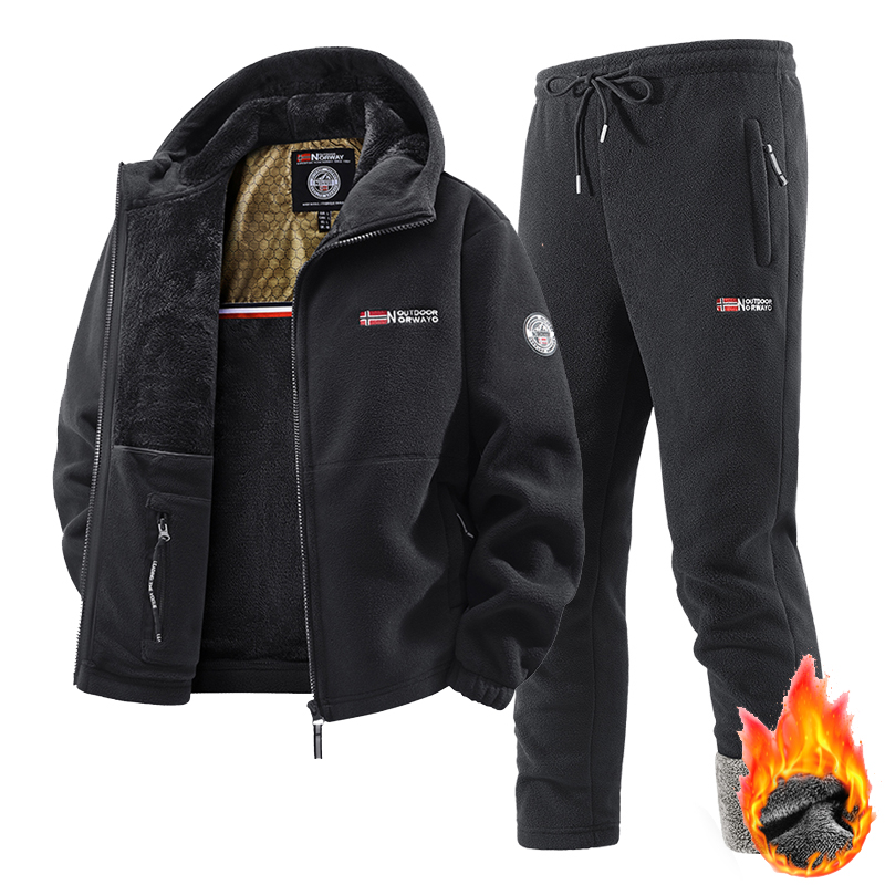 Fleece Hoodie Lined - Nuovo Set di Abbigliamento Sportivo Invernale