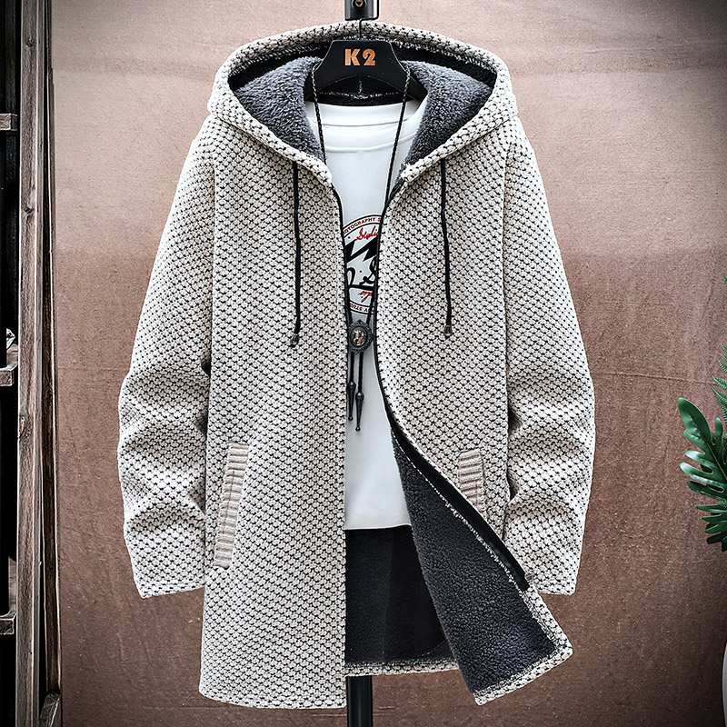 Cardigan da uomo Cappotto lung - Fleece Hoodie Lined recensione e prezzo