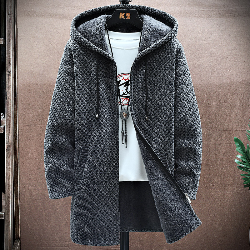 Cardigan da uomo Cappotto lung - Fleece Hoodie Lined recensione e prezzo