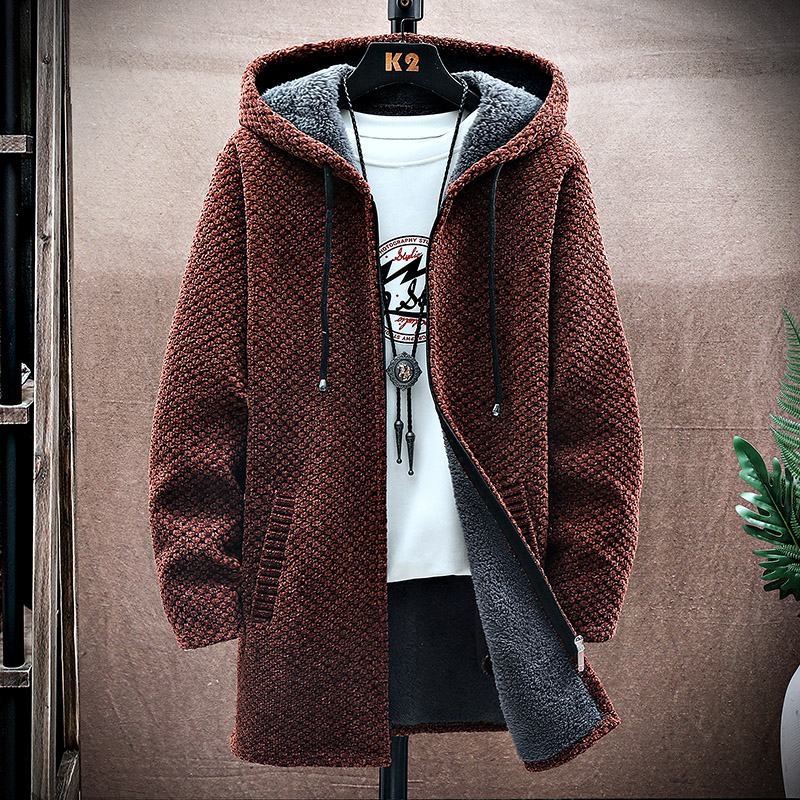 Cardigan da uomo Cappotto lung - Fleece Hoodie Lined recensione e prezzo